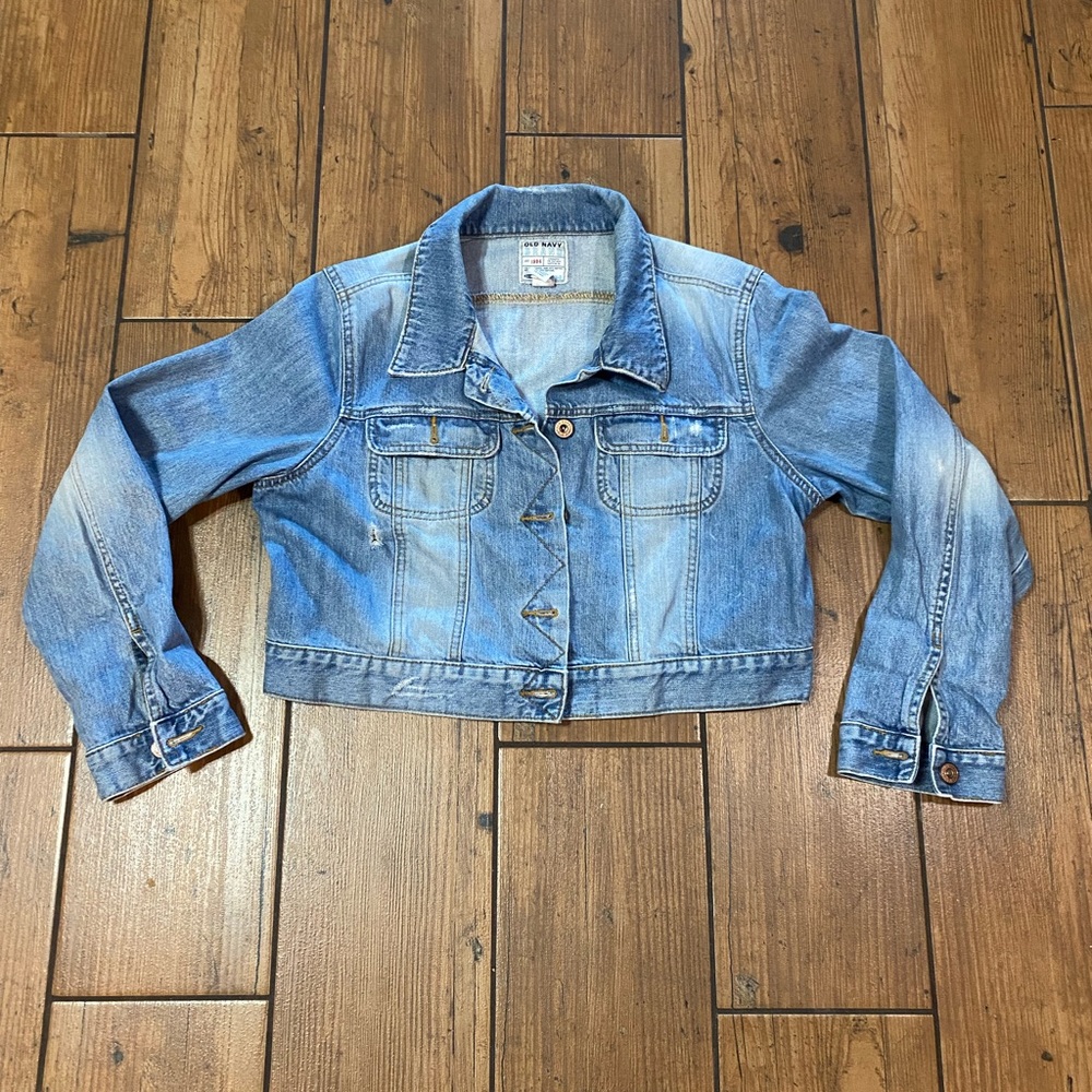 Old Navy Light Blue Cropped Denim Jacket
